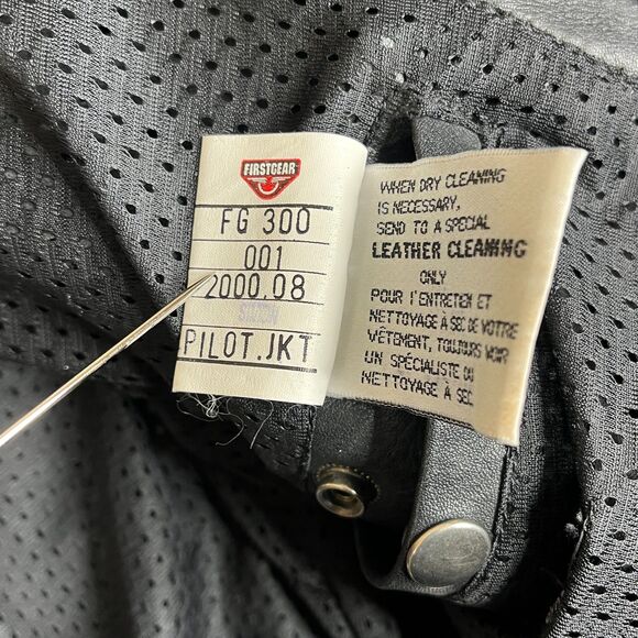 First Gear Leather Jacket Mens 42 S-Pilot Mesh Lined Biker Motorcycle Moto Coat - Picture 11 of 16